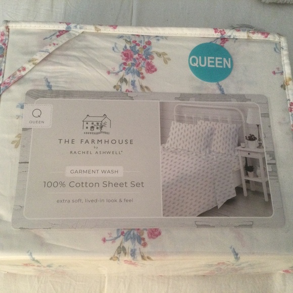 Rachel Ashwell  Shabby Chic Style The Farmhouse Queen Sheet Set 100% Cotton - Picture 1 of 3